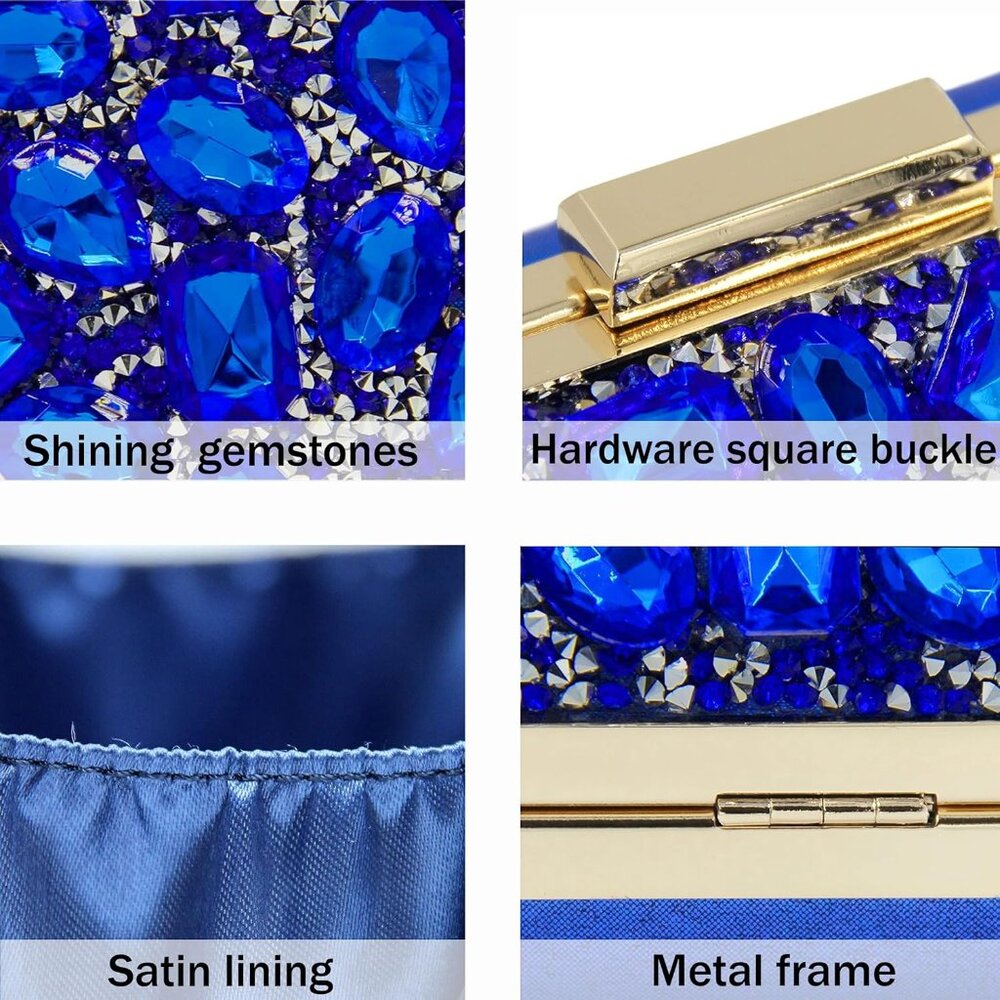 CLUTCH Purses For Women Royal Blue - Picture 4 of 7